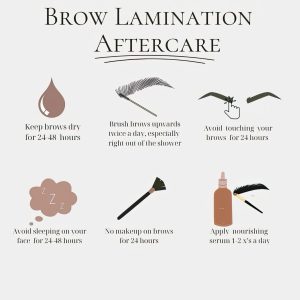 Bộ 3 hình Brow Lamination After Care dùng cho khách hàng