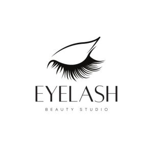 Black and White Flat Illustrative Beauty Eyelash Shudio Logo