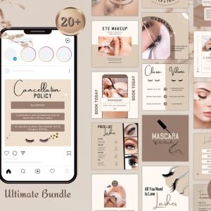 (EN) 25 Brown - Lash Tech Instagram Posts - Social Media Content